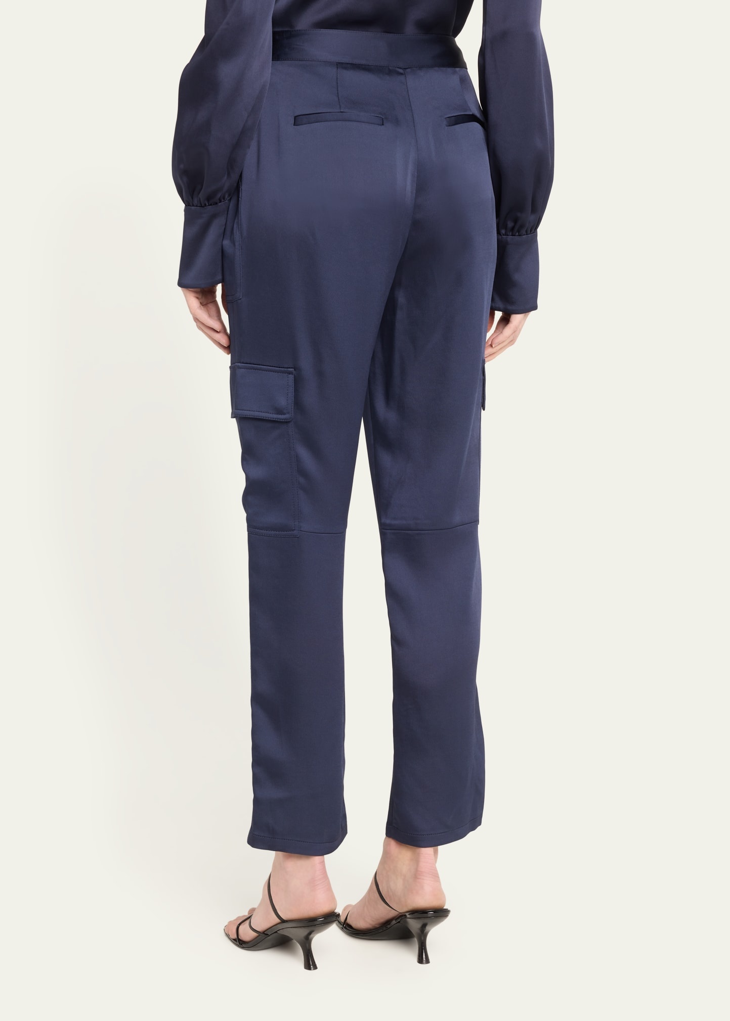 Carolina Satin Straight-Leg Utility Pants - 3