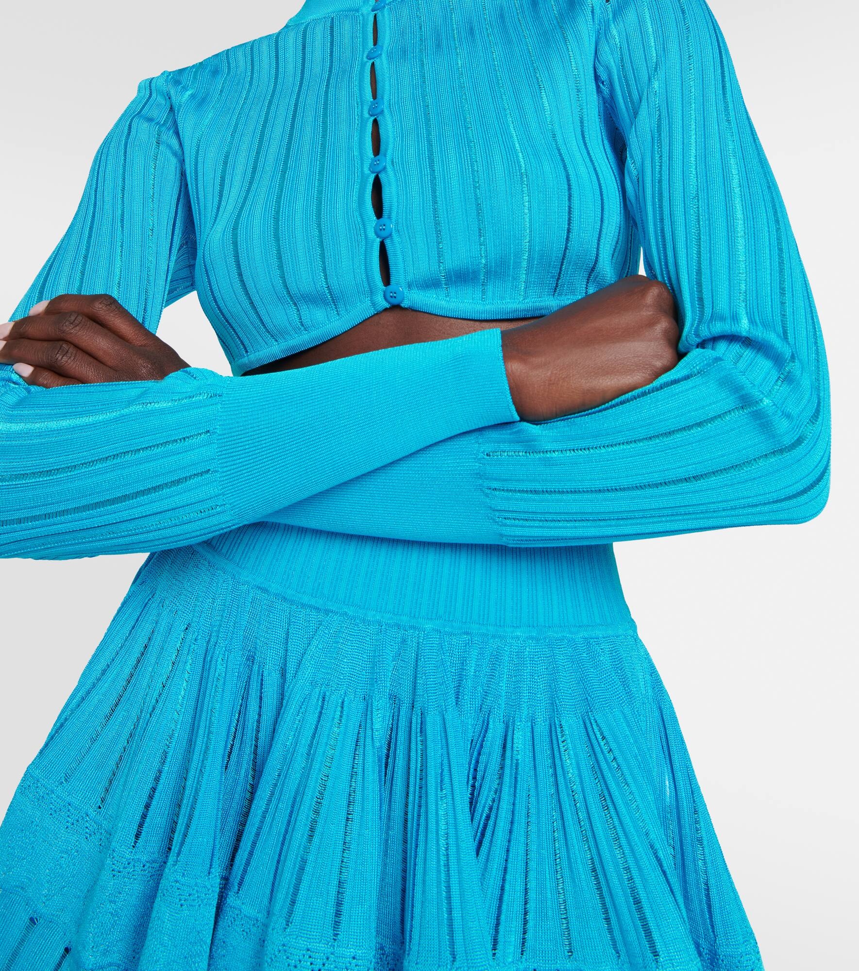 Ribbed-knit cropped cardigan - 5
