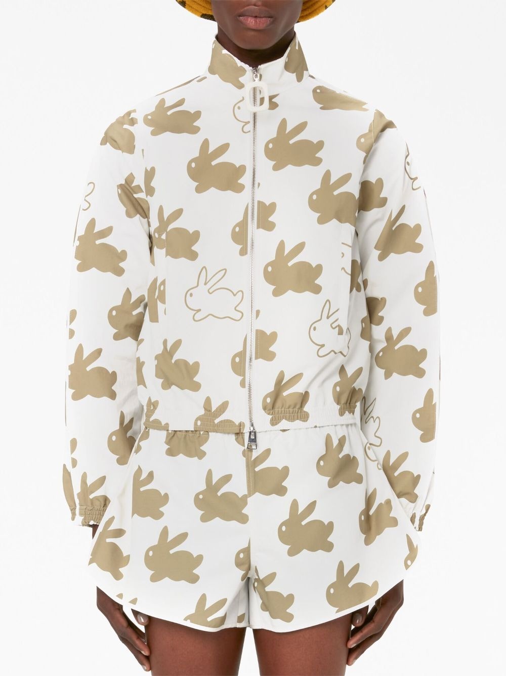 bunny-print technical jacket - 4