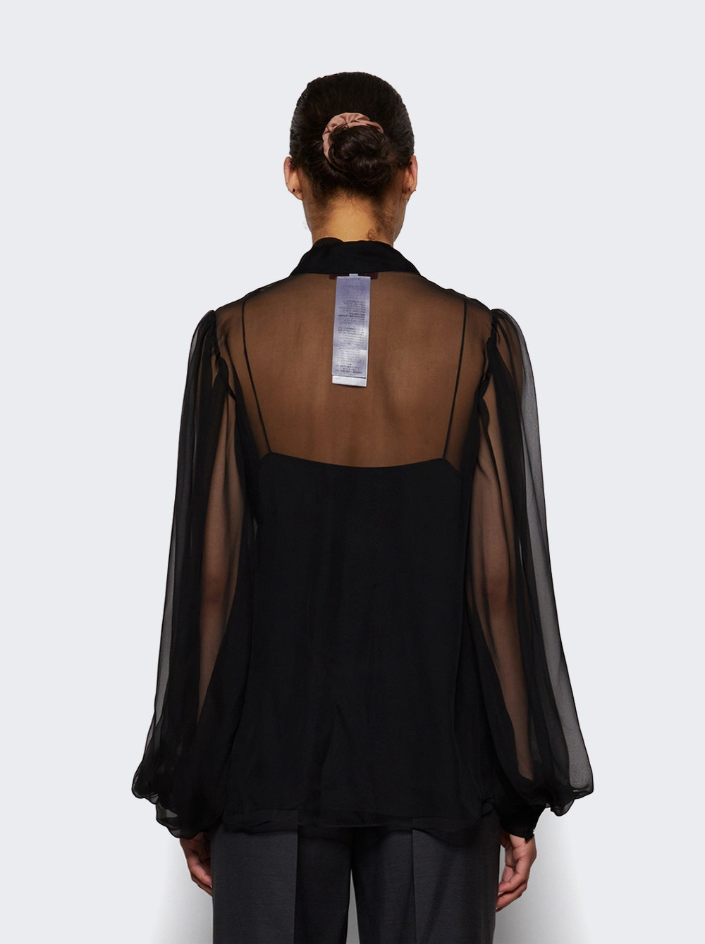 Chiffon Shirt Black - 4