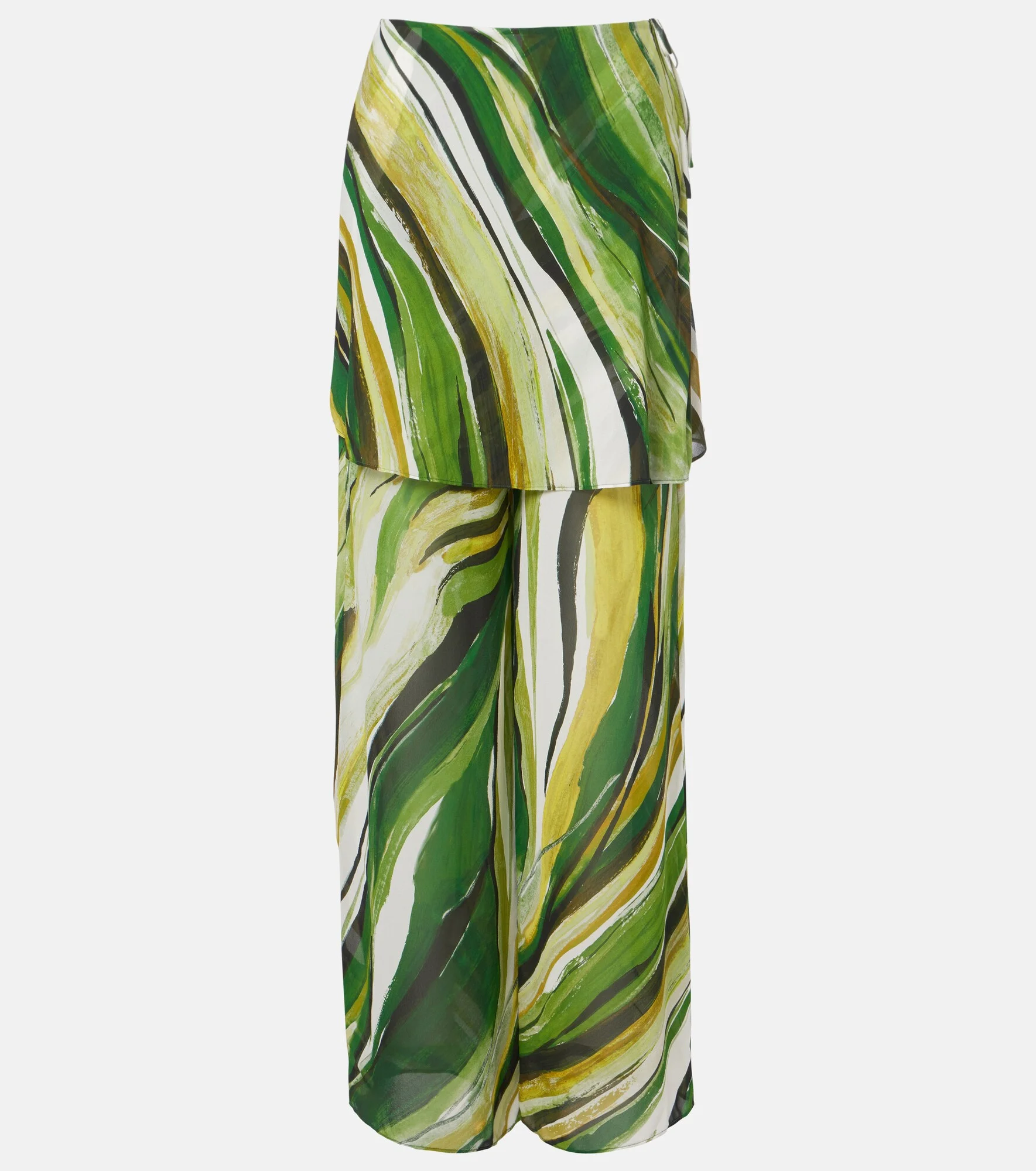 Printed silk wide-leg pants - 1