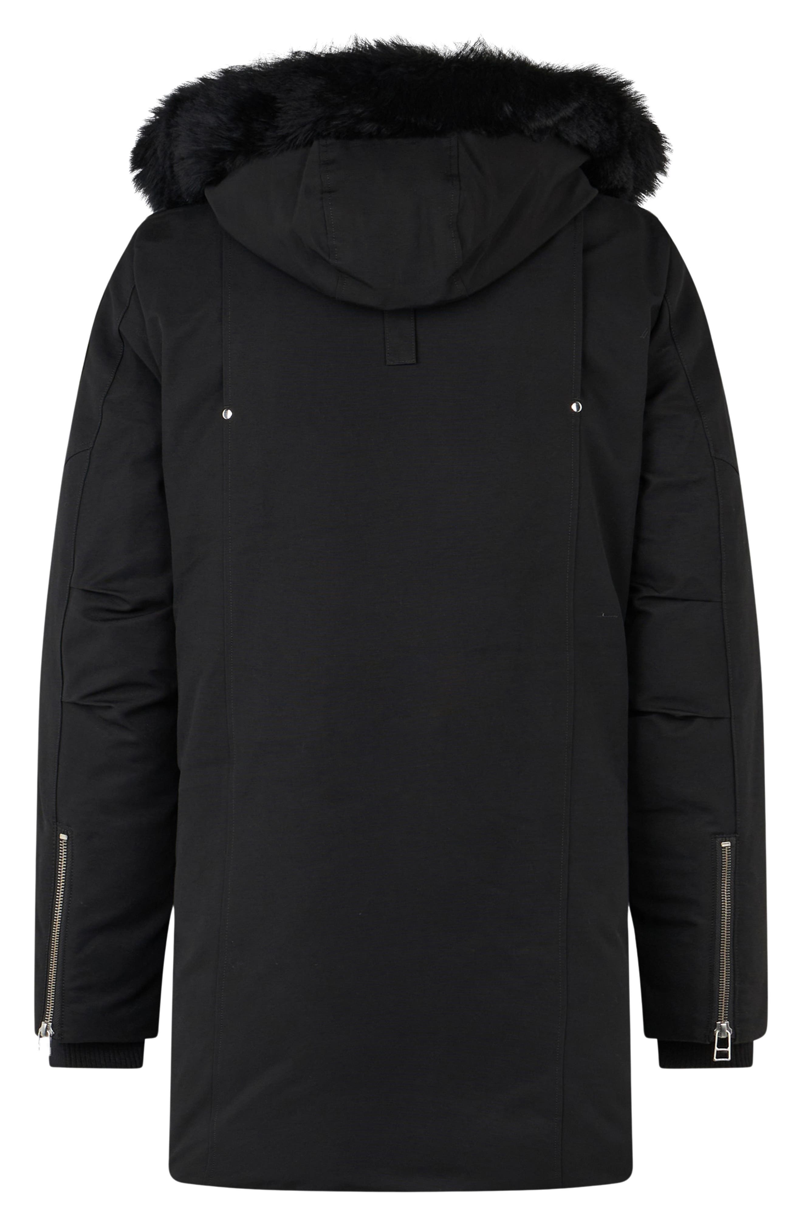 Moose Knuckles Original Stirling Down Parka with Removable Genuine Shearling Hood in Black W/Black S - 5