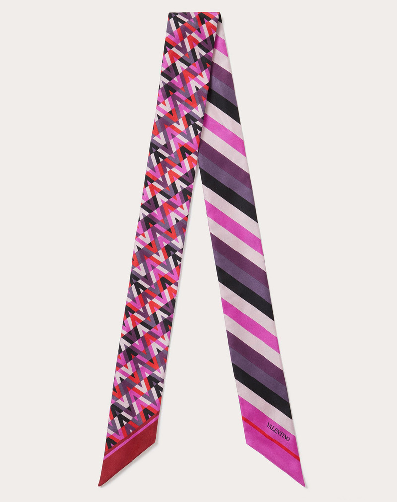 V OPTICAL VALENTINO ARCHIVE 1973 BANDEAU SCARF IN SILK TWILL 1