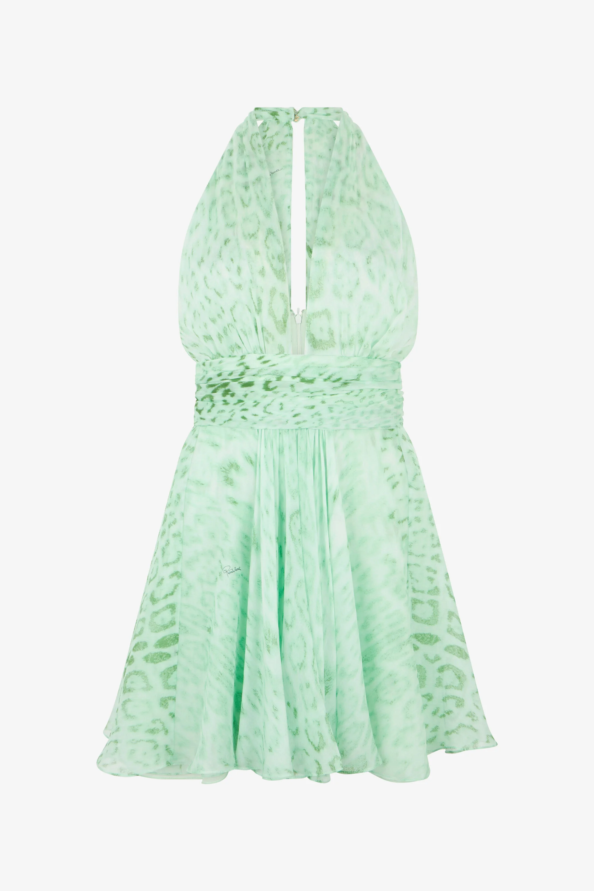 Jaguar Mint Print Silk Mini Dress - 1