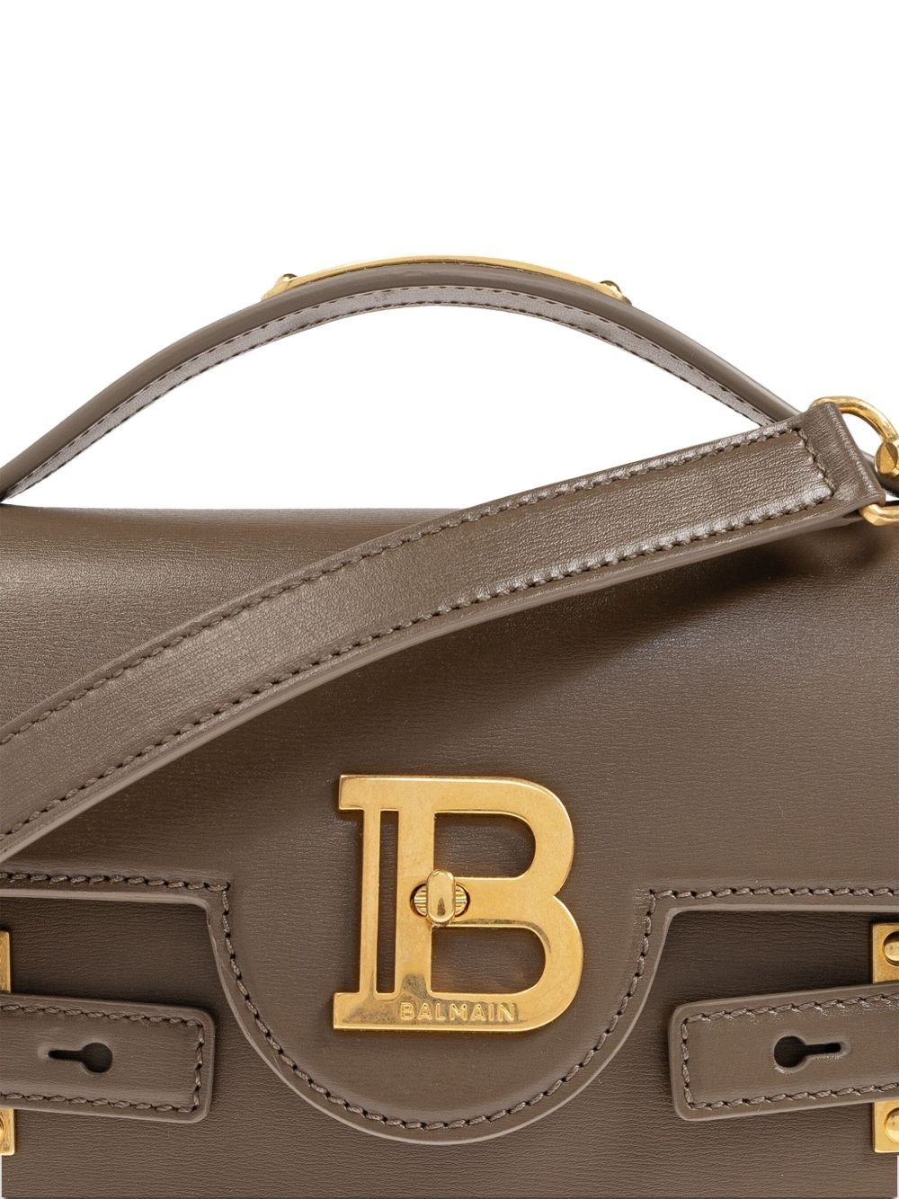 logo-plaque leather shoulder bag - 5