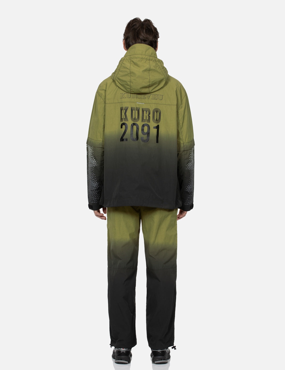 Dip Dye Double Sleeves Relax Fit Windbreaker - 5