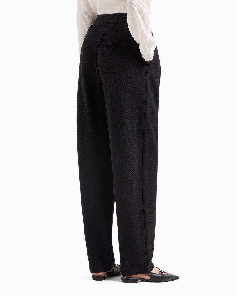 KNIT-EFFECT JACQUARD JERSEY TROUSERS WITH DARTS 3