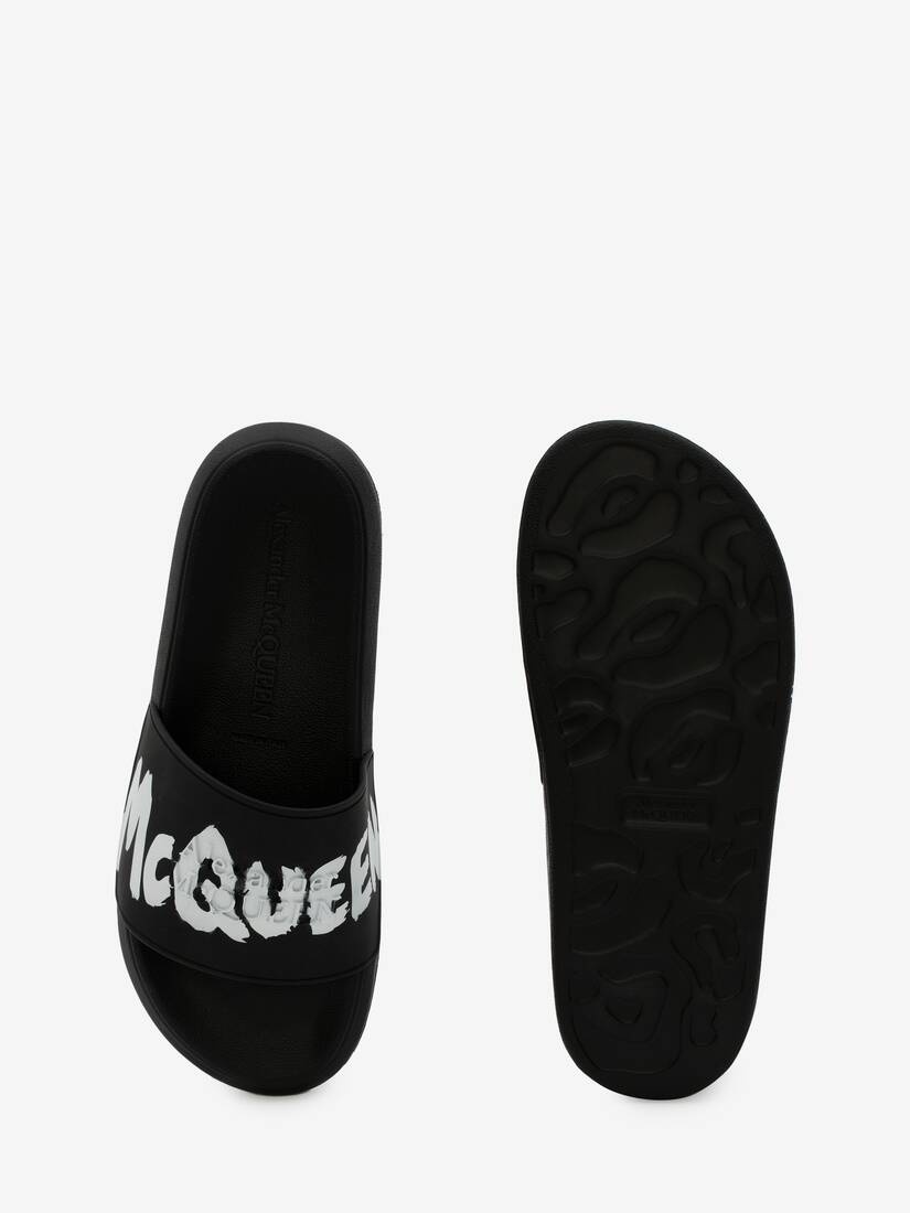 Oversized Rubber Slide in Black/white - 4