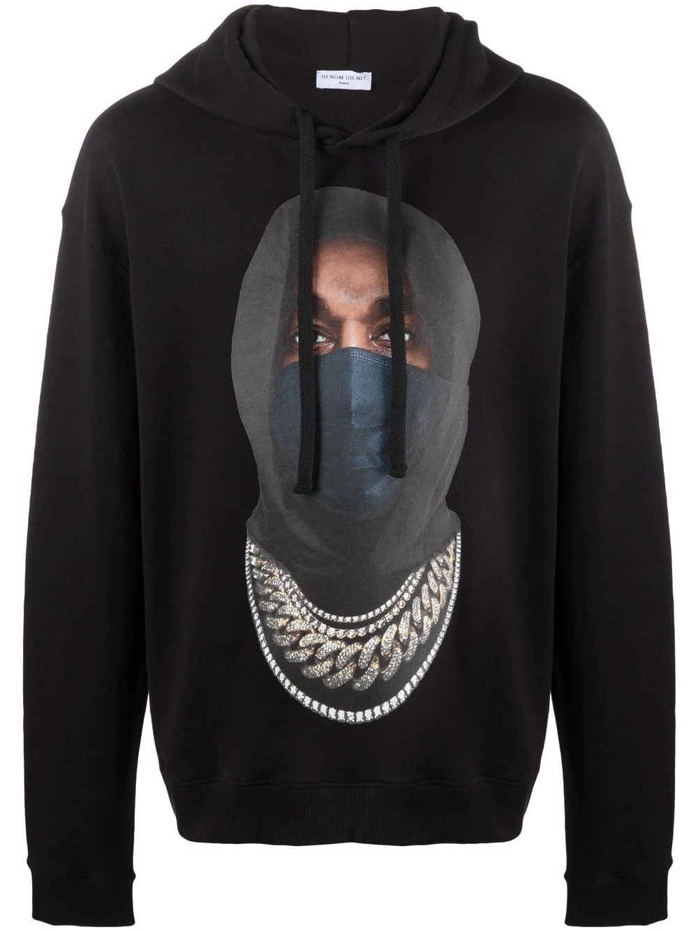 balaclava-print hoodie - 1