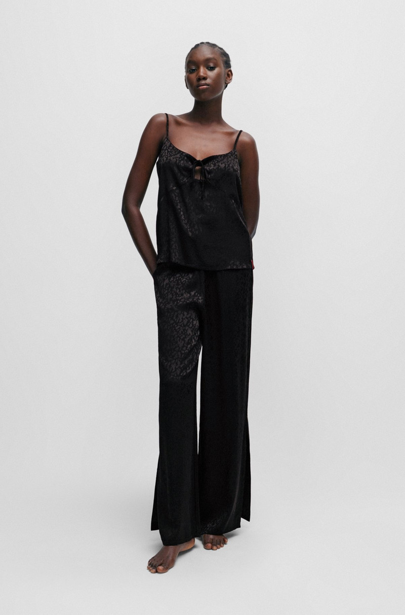 HUGO LOGO-TRIM PAJAMA VEST WITH SIGNATURE JACQUARD outlook