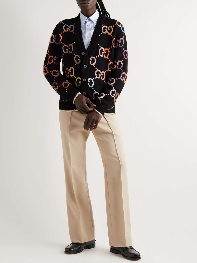 GUCCI Logo-Jacquard Wool-Blend Cardigan outlook