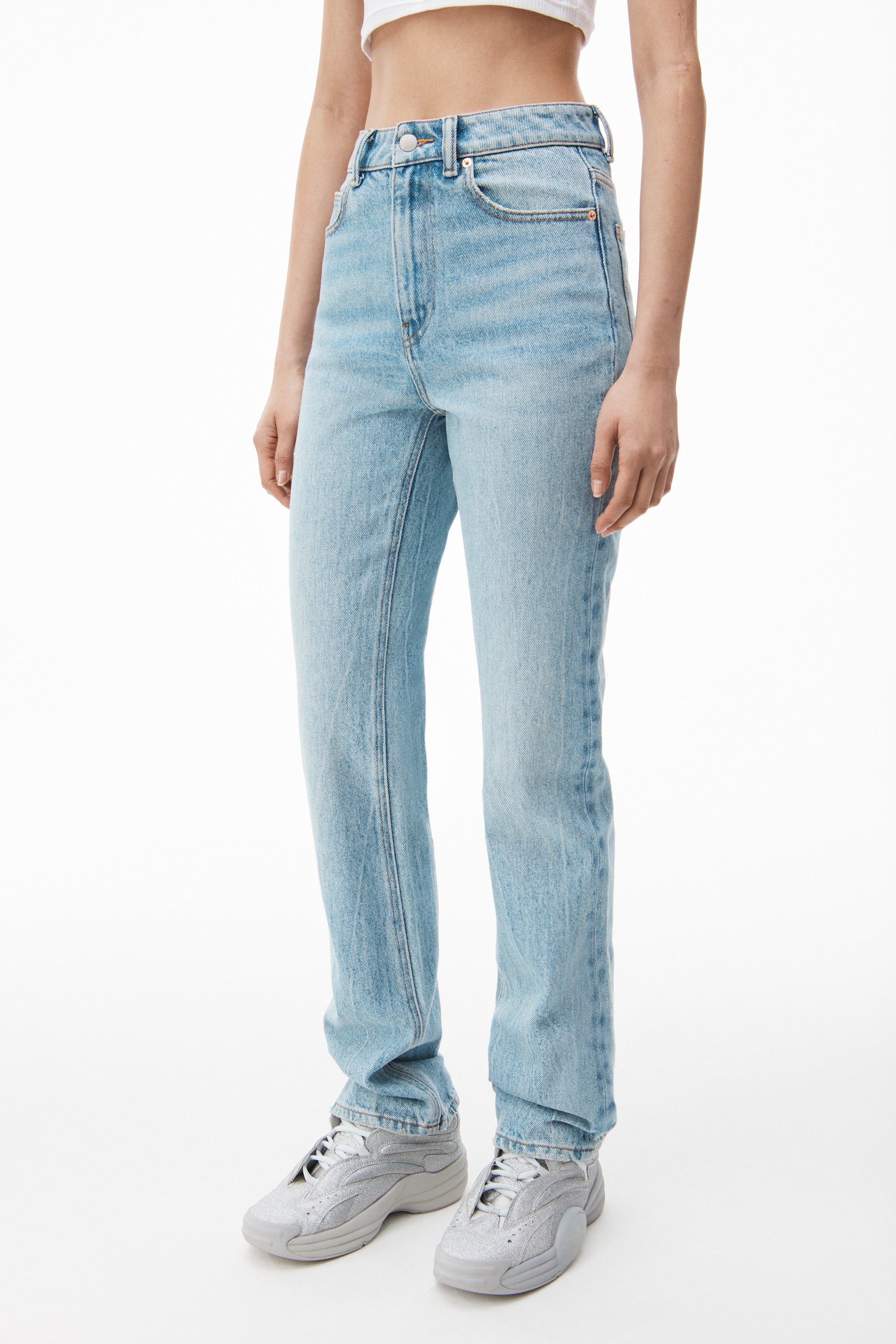 FLY HIGH-RISE STACKED JEAN IN DENIM - 3