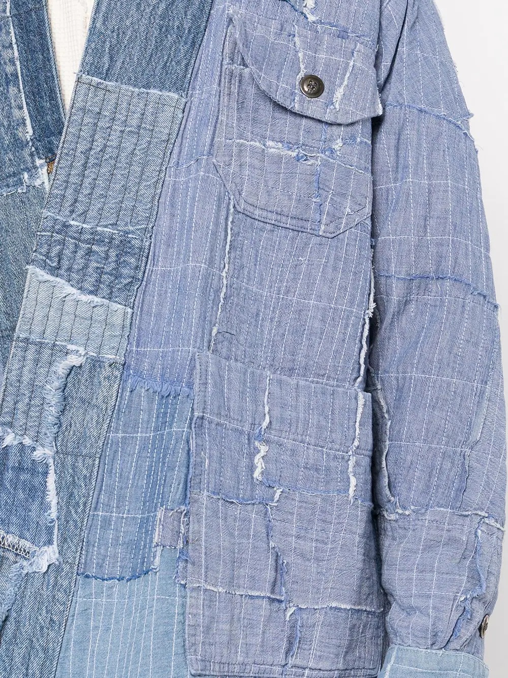 patchwork denim jacket - 5