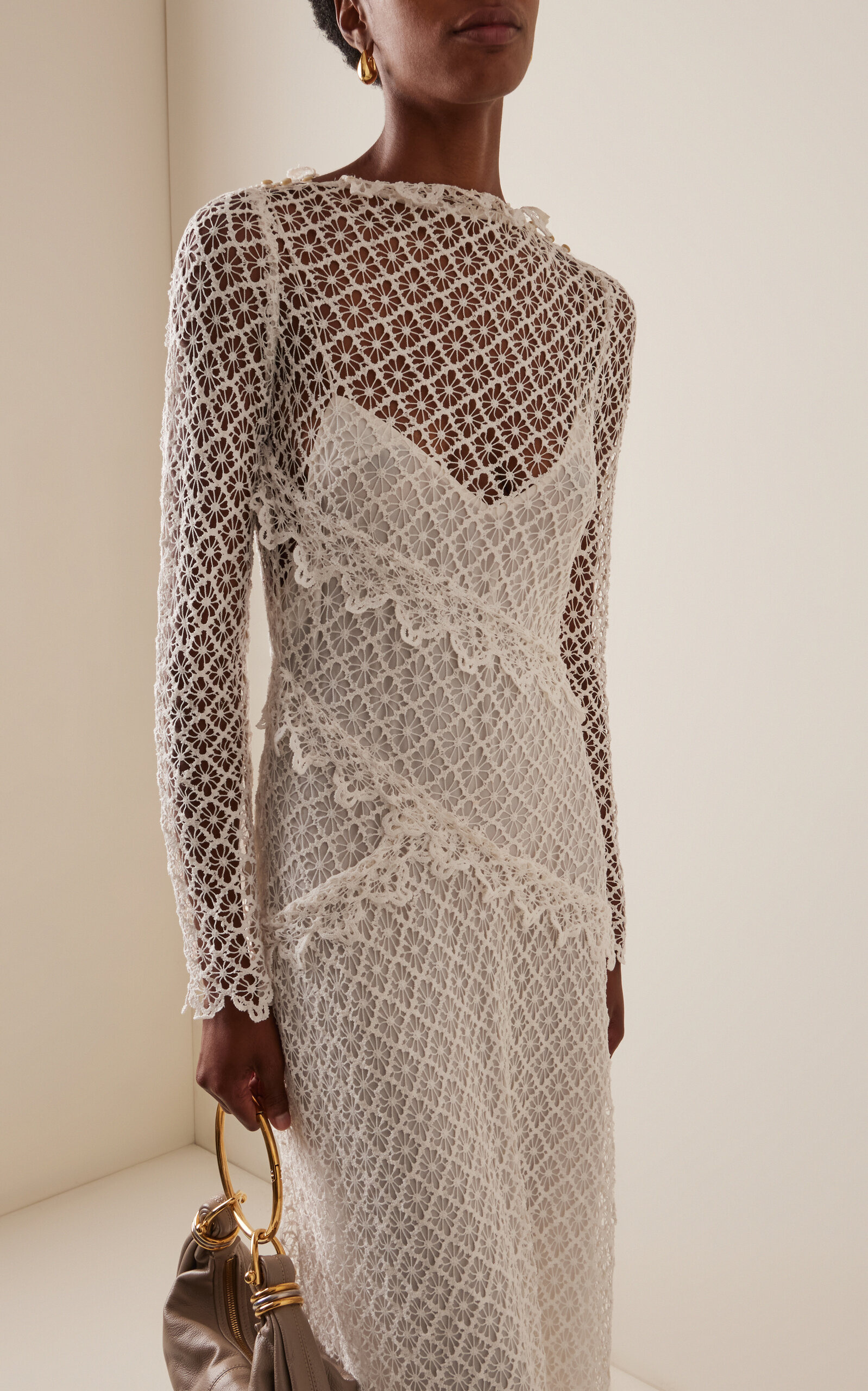 Lisia Cotton Lace Maxi Dress ivory - 3