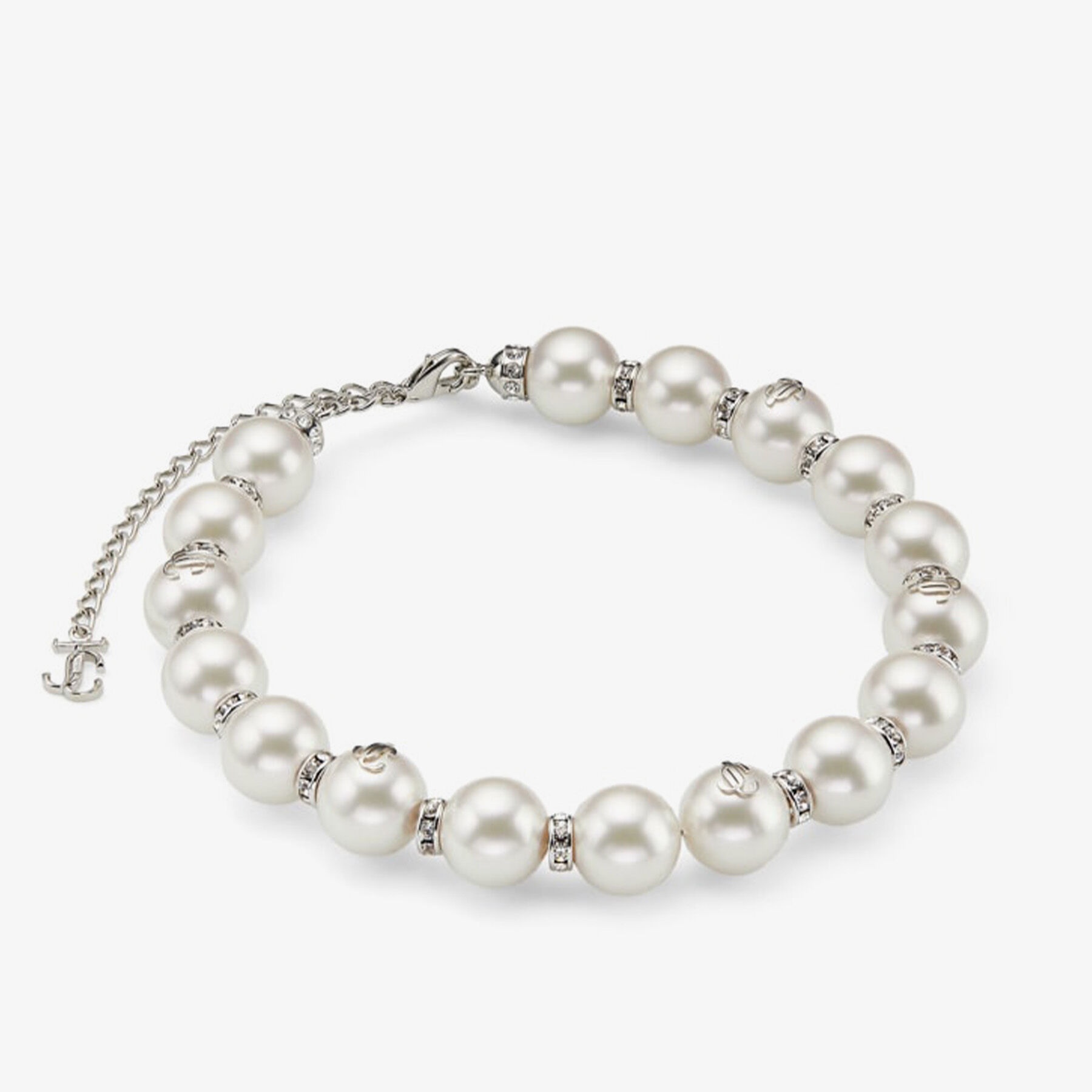 Pearl Crystal Choker
Silver-Finish Metal Choker with Pearls and Crystal - 3