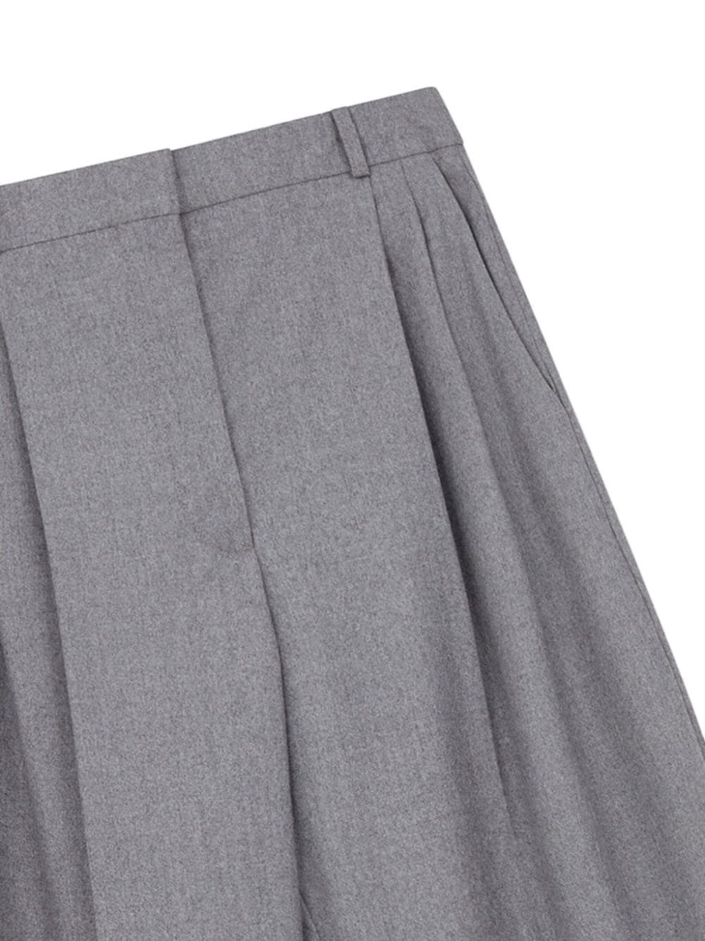 flannel cropped pleated trousers - 2