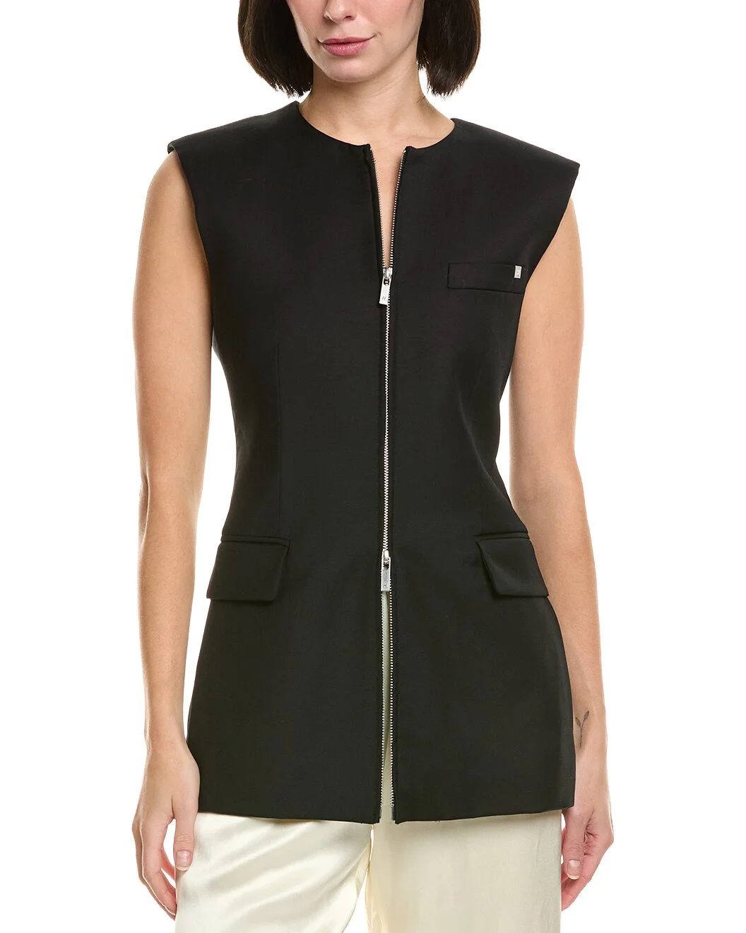 Helmut Lang Zip Wool Blazer Vest - 1