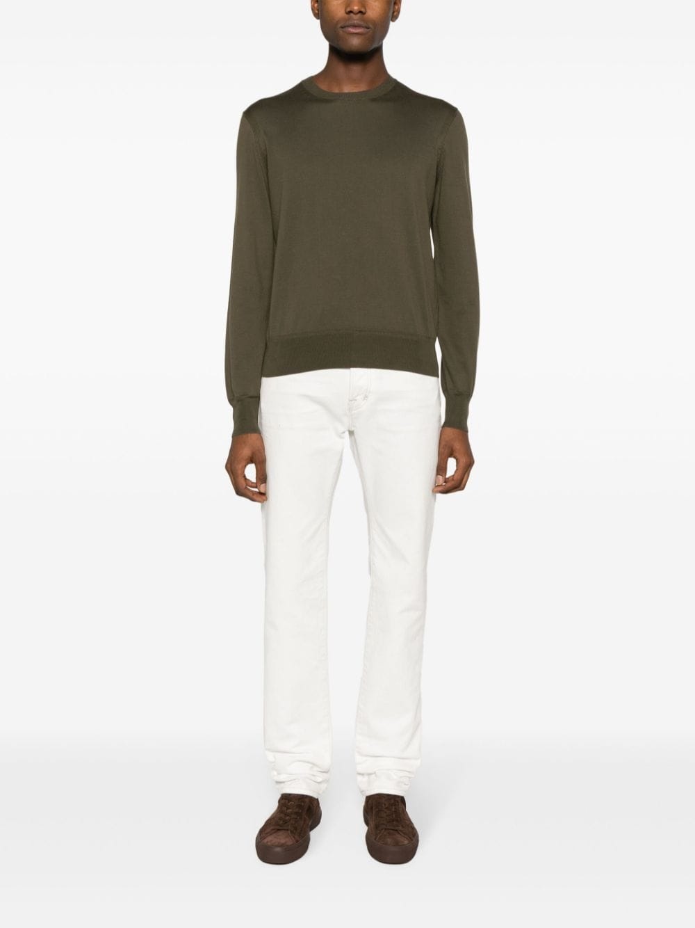 crew-neck cotton jumper - 2