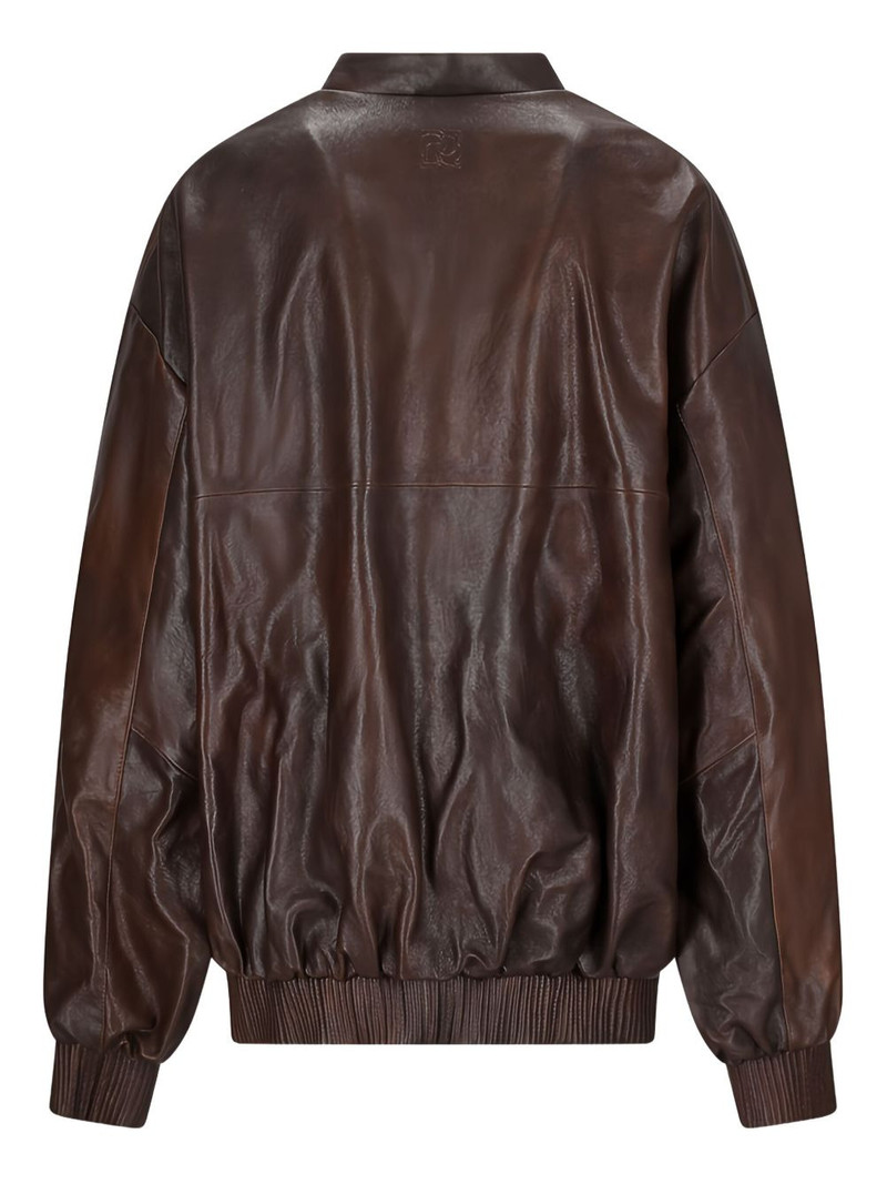 MAGDA BUTRYM leather zip-front bomber jacket outlook