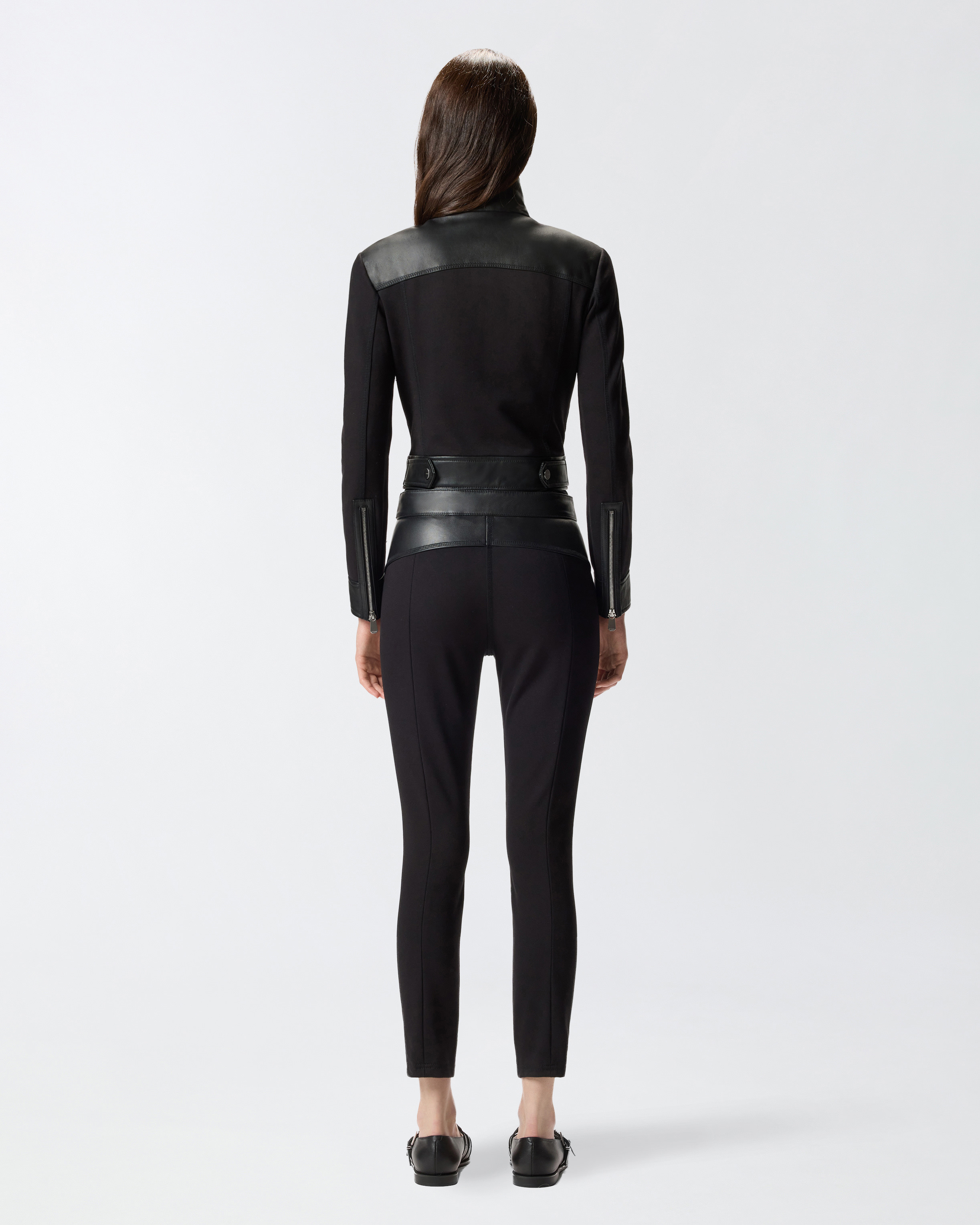 DUAL-FABRIC BIKER JACKET - 4