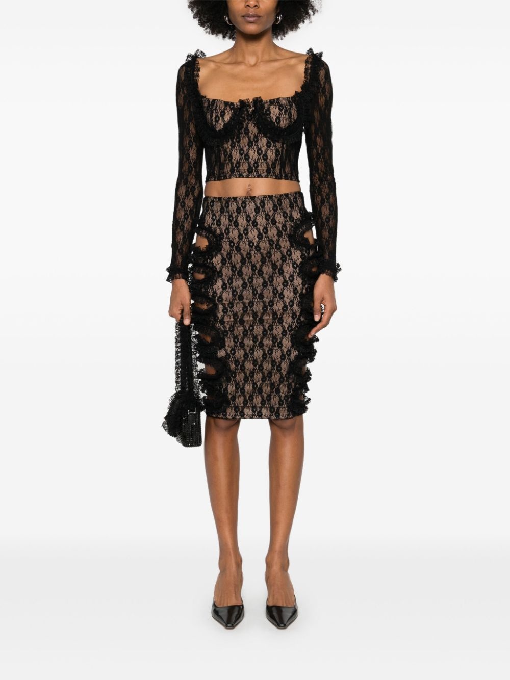 x Christopher Kane lace ruffle top - 2