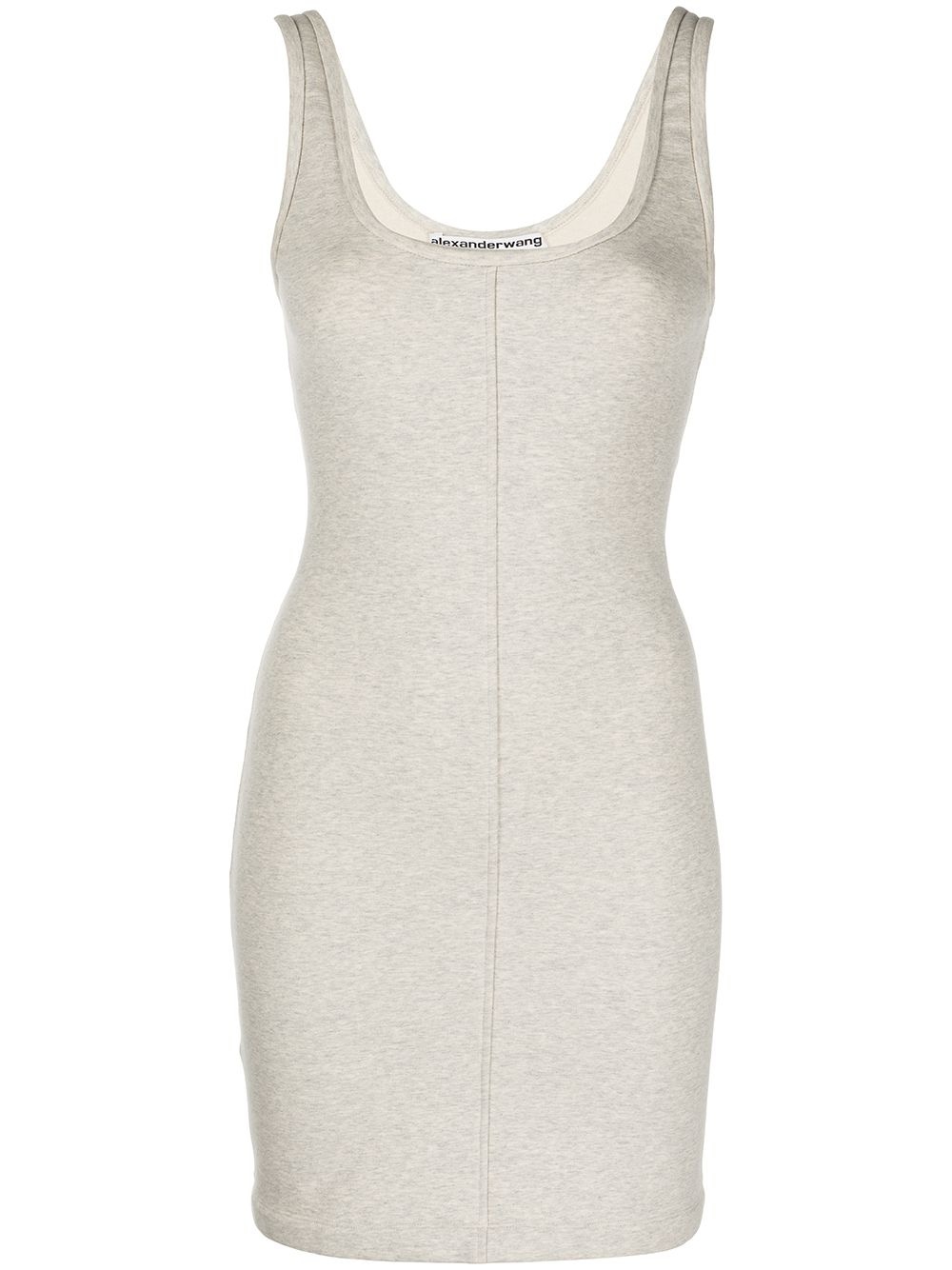 U-neck fitted mini dress - 1