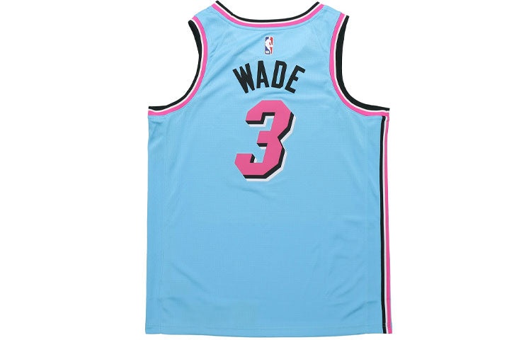 Nike NBA SW 19-20 Miami Heat Dwyane Wade 3 ViceWave City Edition Swingman Jersey Blue AV4650-425 - 2