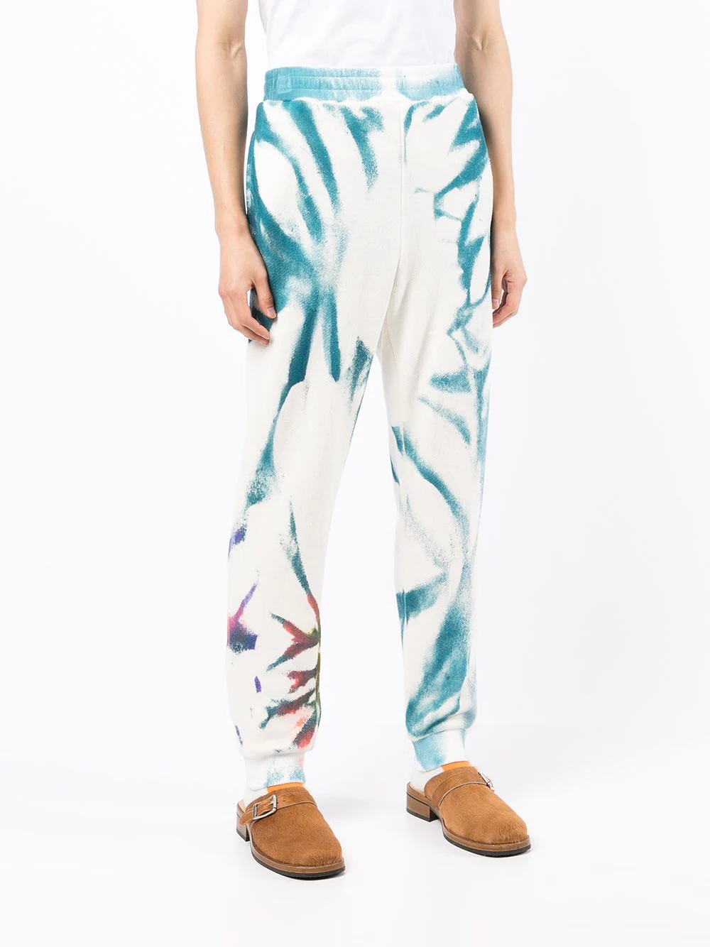 tie-dye cotton-cashmere track trousers - 3