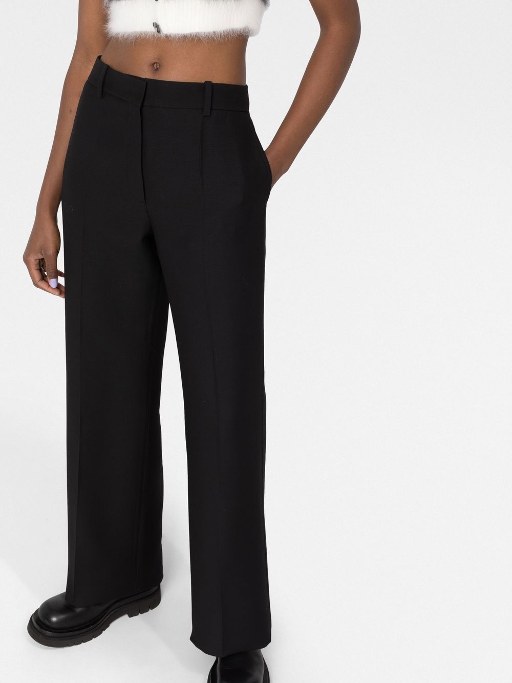 high-waisted wide-leg trousers - 5