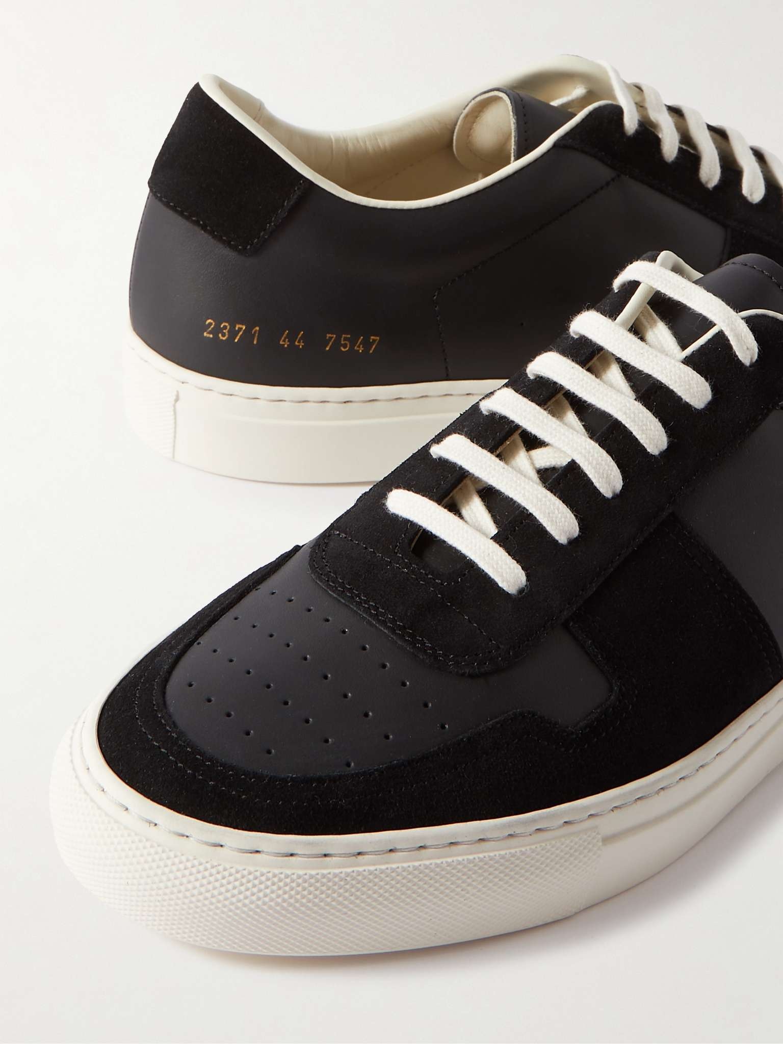 Bball Suede-Trimmed Leather Sneakers - 6