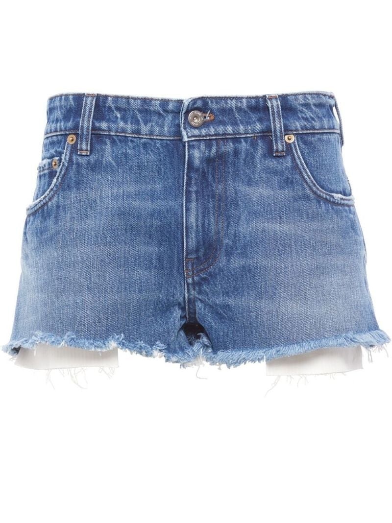 low-rise denim mini shorts - 1