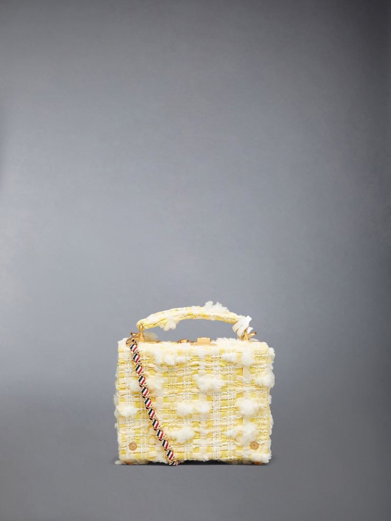 Twill Pouf Tweed Woven Chain Micro Attache Case 3