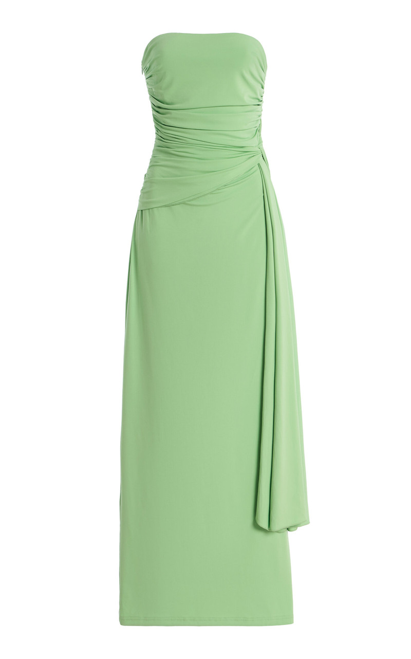 Exclusive June Ruched Jersey Maxi Dress green 1
