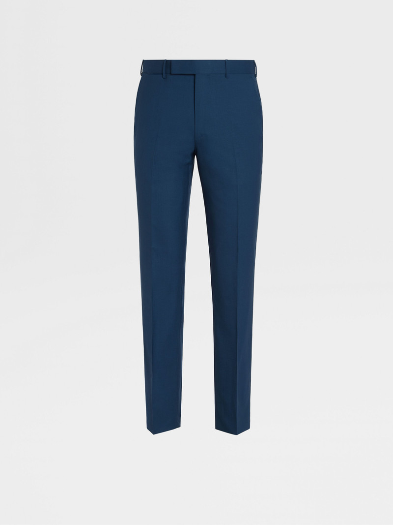 DARK BLUE PURE LINEN PANTS - 1