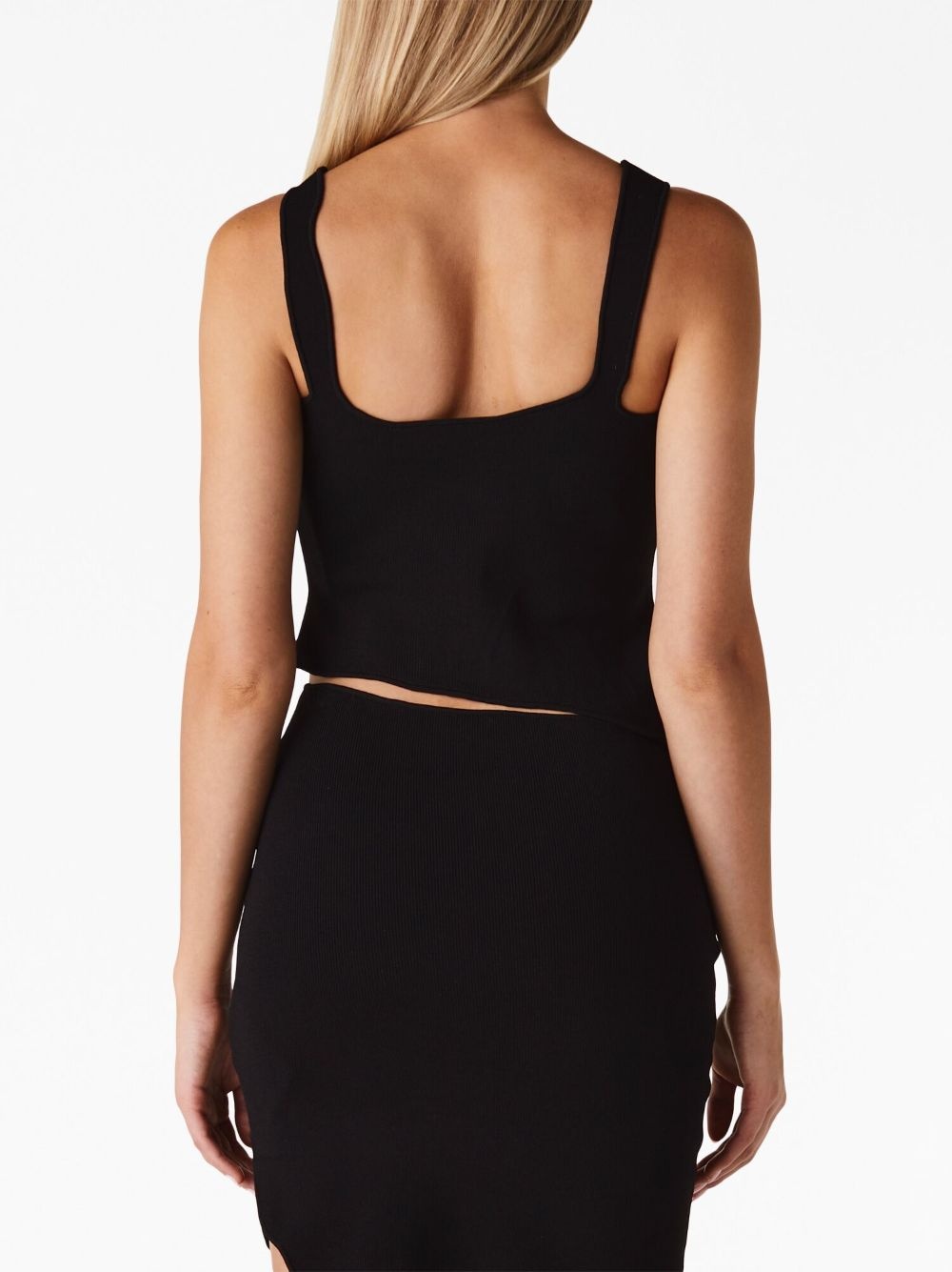asymmetric ribbed-knit tank top - 3