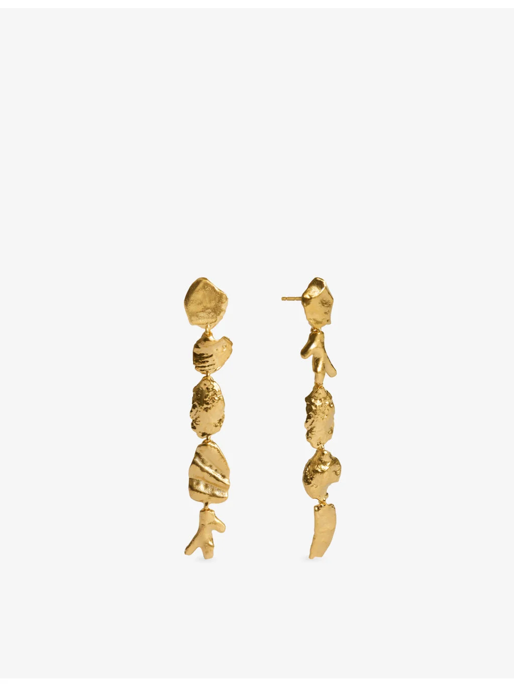 Fragments Asymmetric 18ct Yellow Gold-Plated Vermeil Sterling-Silver Drop Earrings - 1