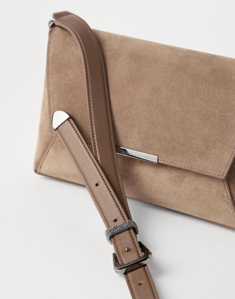 Sueded calfskin envelope bag with monili 3