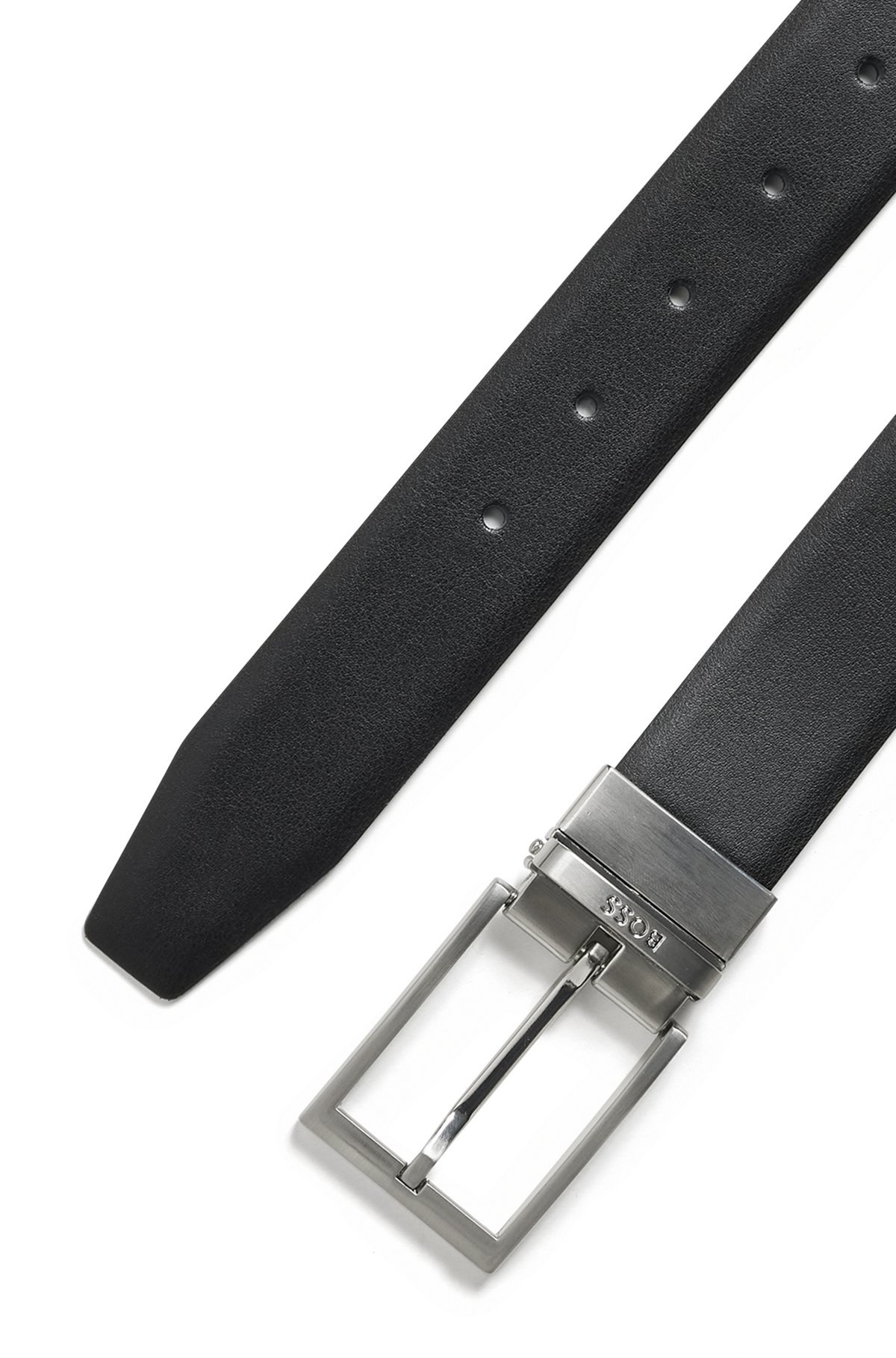 REVERSIBLE ITALIAN-LEATHER BELT WITH LOGO KEEPER - 4