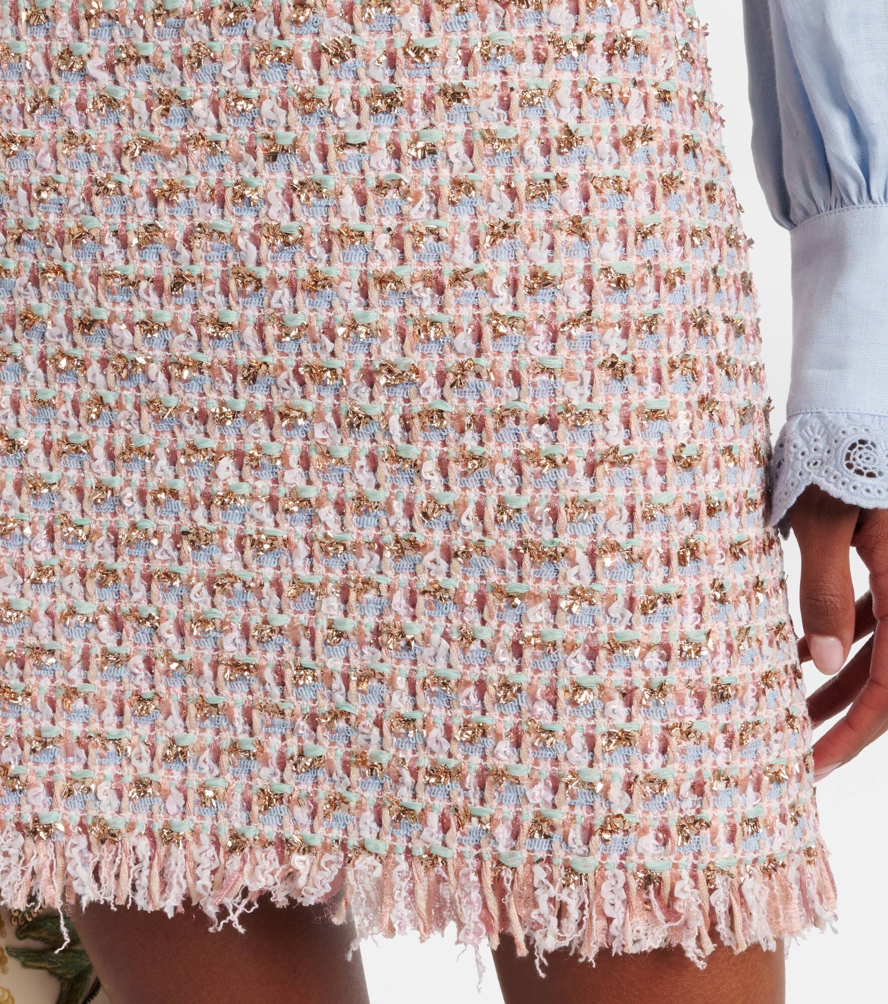 Embellished tweed miniskirt - 5