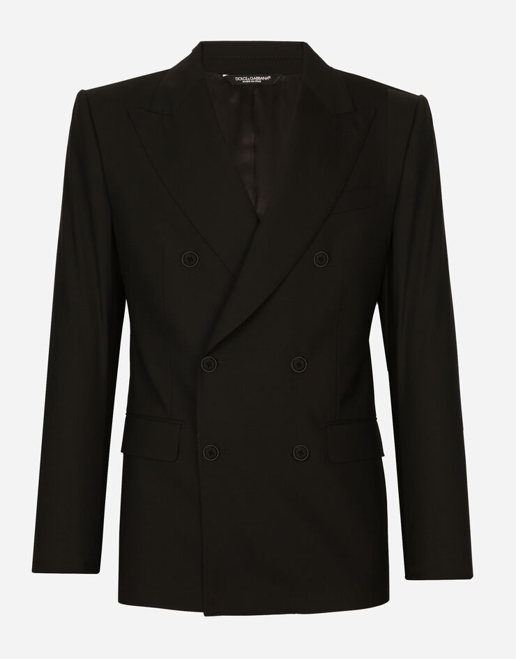 Double-breasted stretch wool Sicilia-fit suit - 1