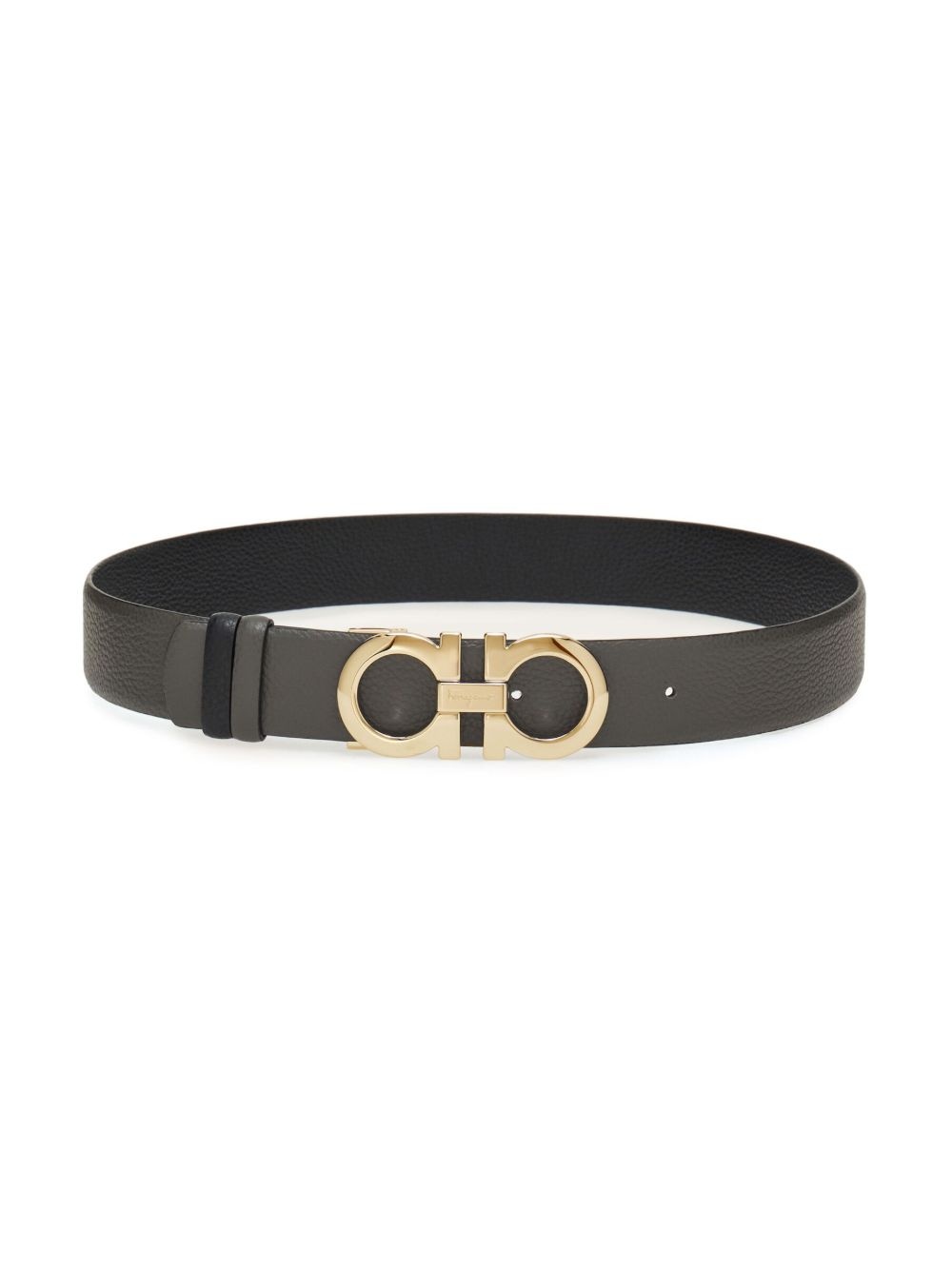 Gancini-buckle reversible leather belt - 3