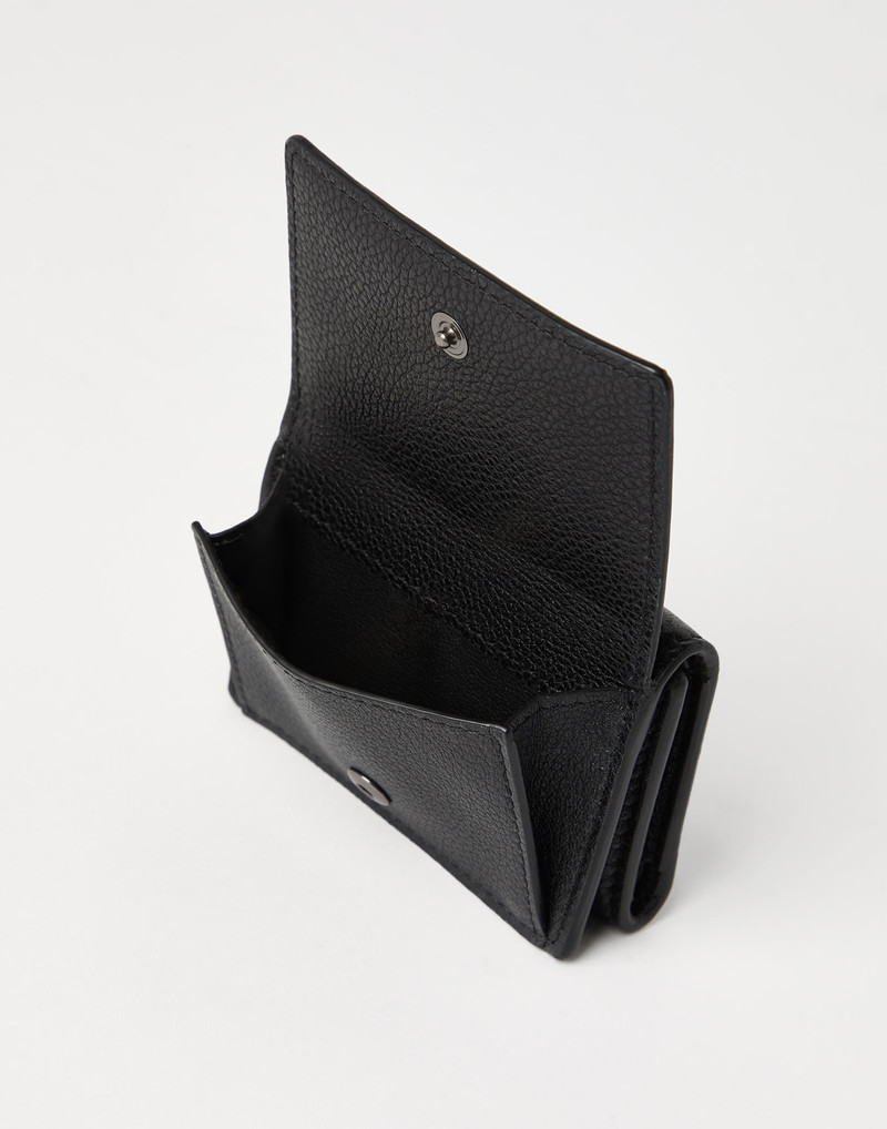 Grained leather trifold wallet 3