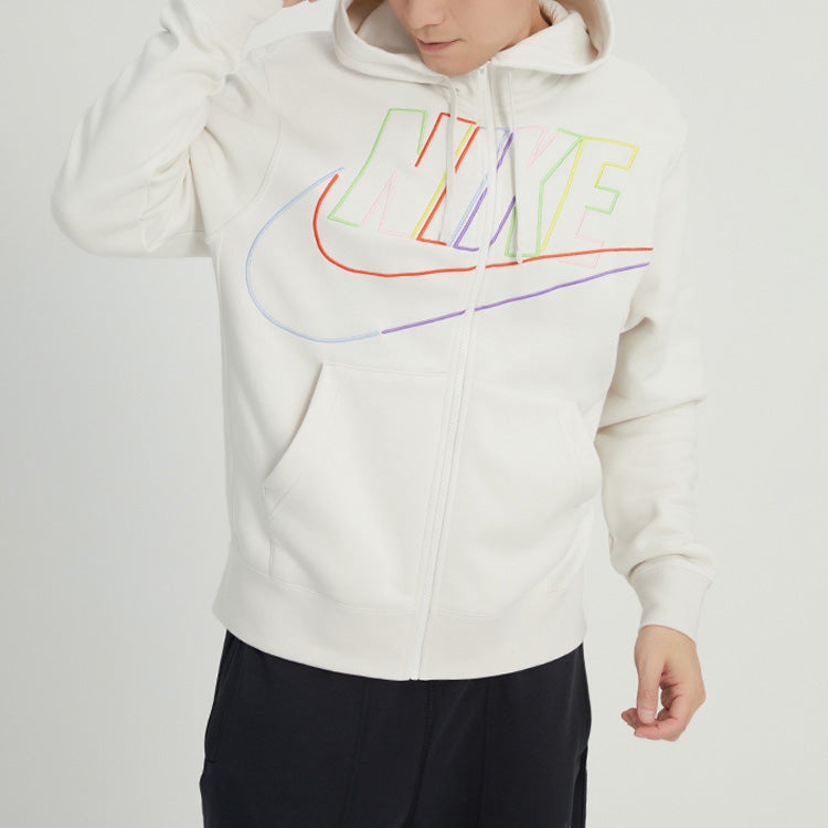 Nike Club Fleece Logo Jacket 'White' DX0536-030 - 2
