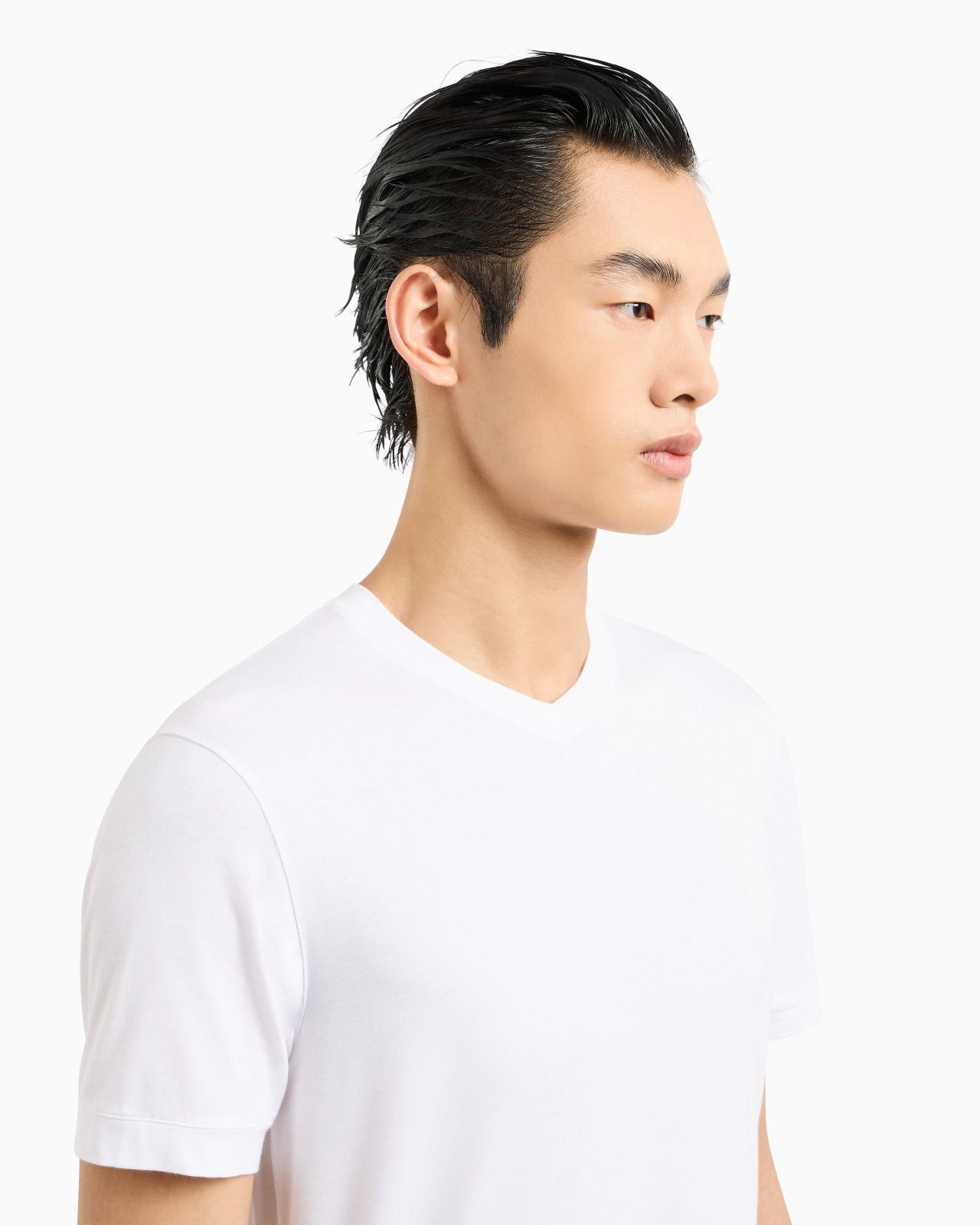 V-neck T-shirt Icon in stretch viscose jersey - 5