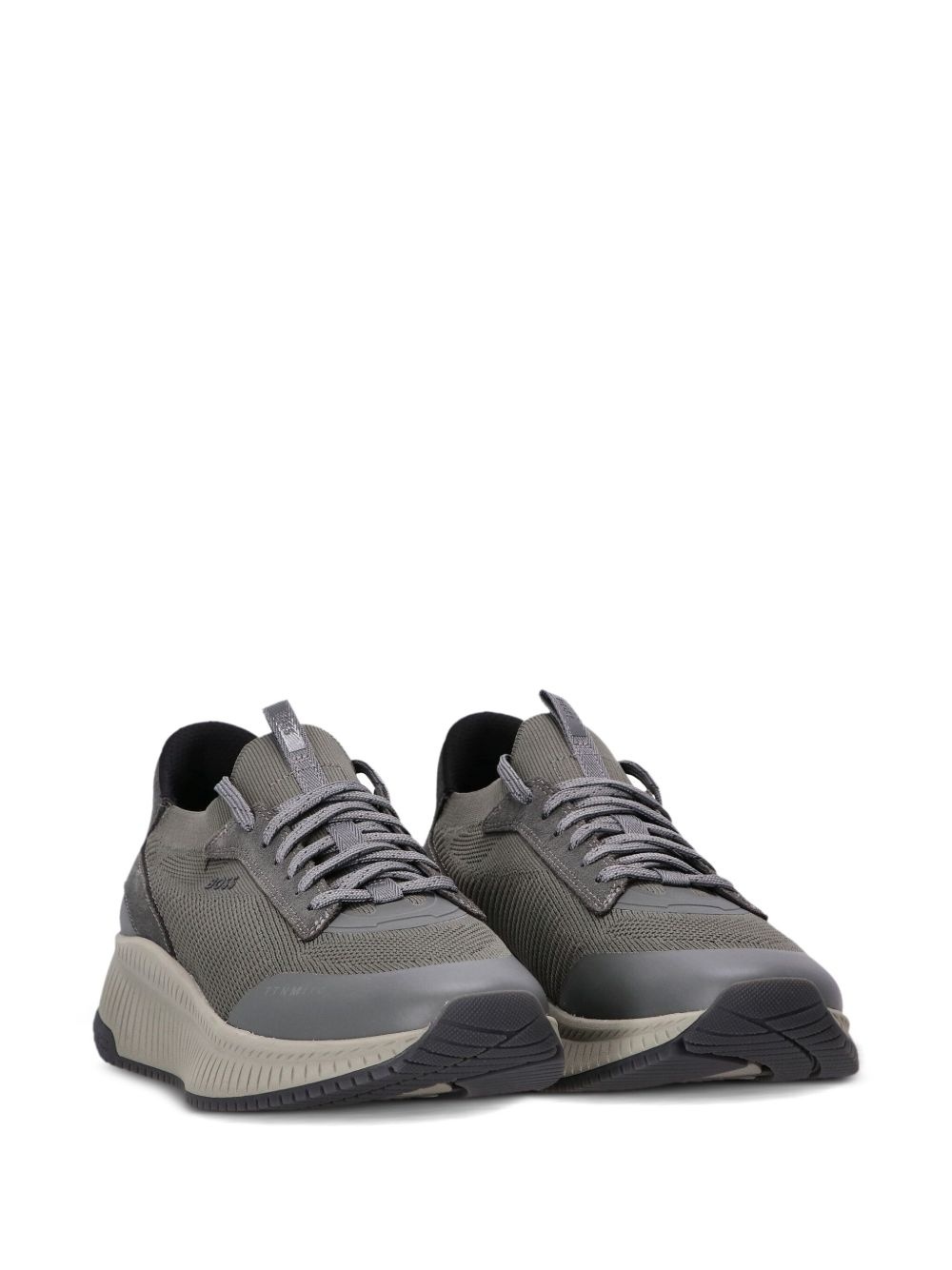 lace-up suede trainers - 4
