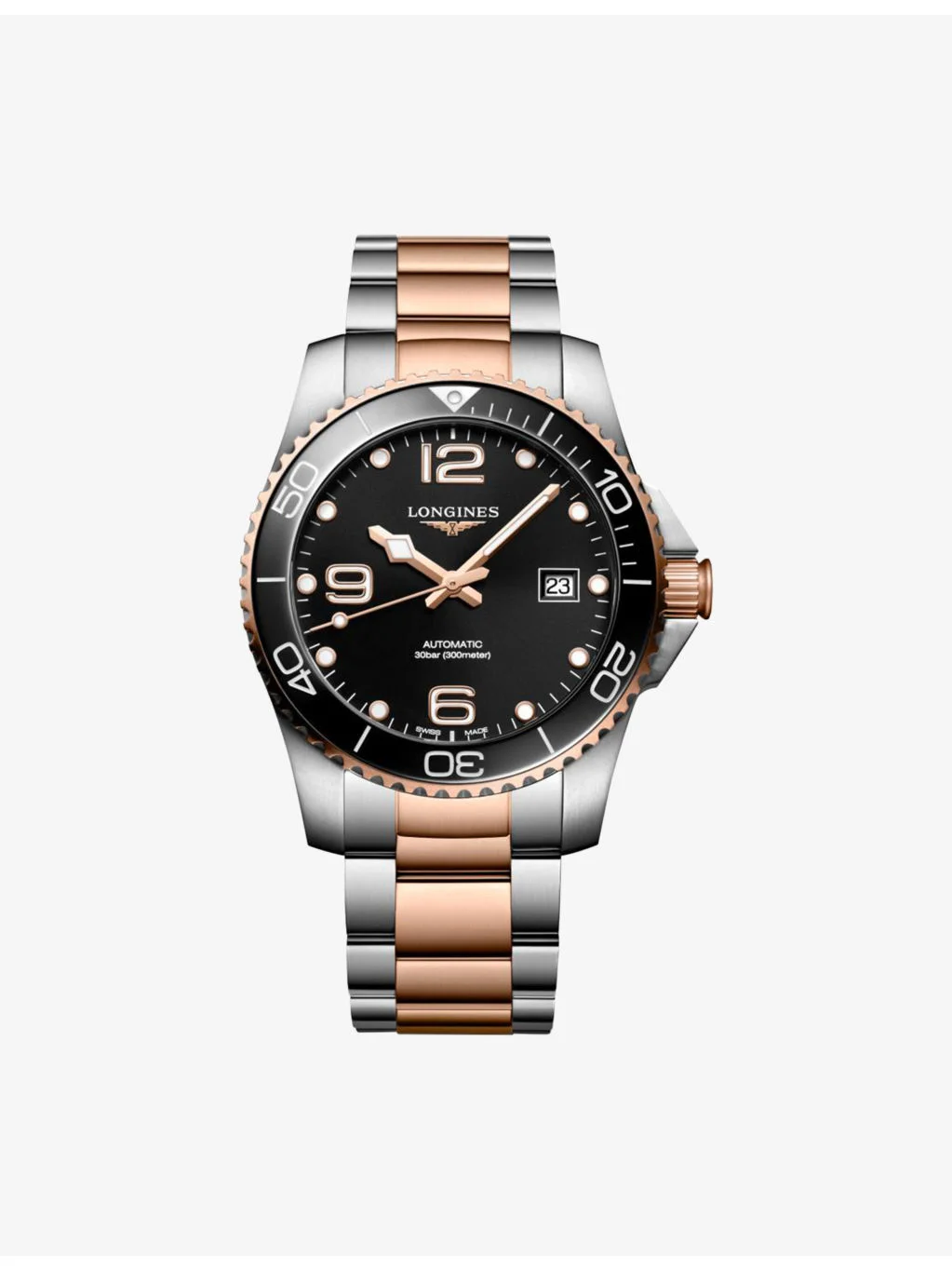 L3.781.3.58.7 HydroConquest Stainless-Steel And Red PVD Coating Automatic Watch - 1