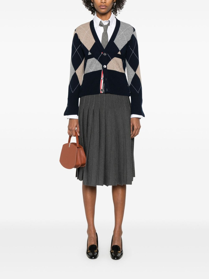 Thom Browne argyle intarsia cashmere cardigan outlook