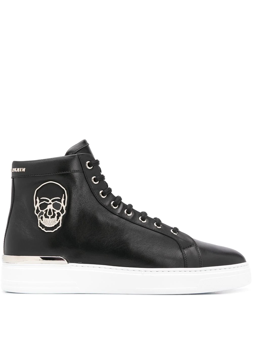 skull-motif high-top sneakers - 1