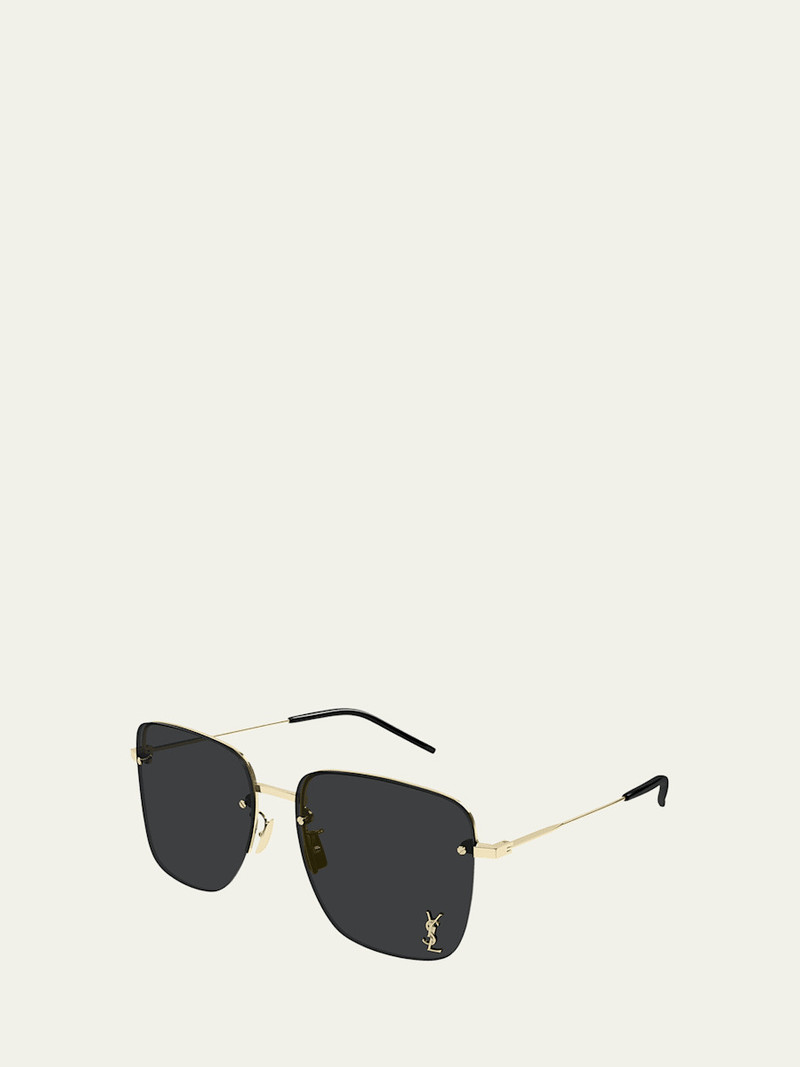 SAINT LAURENT YSL Rimless Square Metal Sunglasses outlook