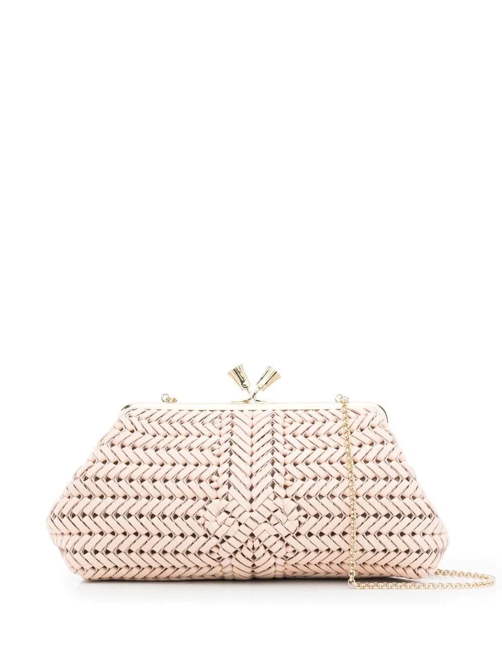 Maud tassel-clasp woven clutch - 1